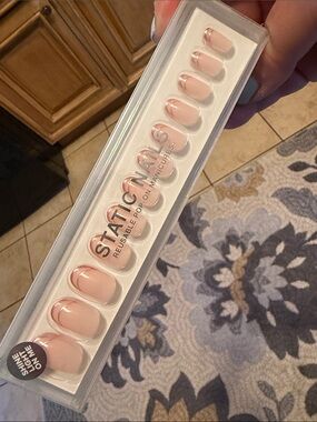 Static Nails Rose Gold Double French Tip